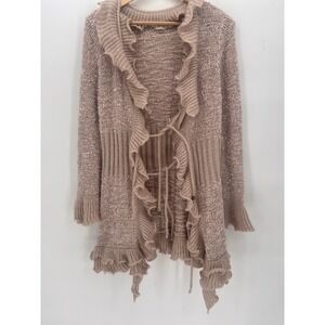 Vintage Y2k / 90' Sioni Pink Tin L Large Cardigan- Fashionably trimmed Boho Goth